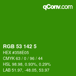 Color code: RGB 53 142 5 | qconv.com