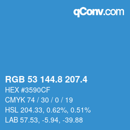 カラーコード: RGB 53 144.8 207.4 | qconv.com