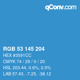 Color code: RGB 53 145 204 | qconv.com