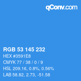 Color code: RGB 53 145 232 | qconv.com