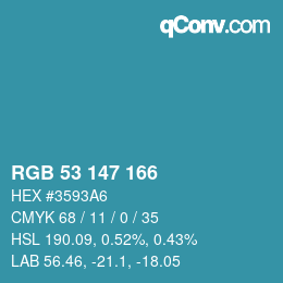 Código de color: RGB 53 147 166 | qconv.com