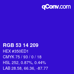 Color code: RGB 53 14 209 | qconv.com