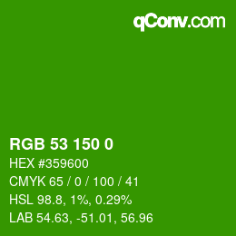 Color code: RGB 53 150 0 | qconv.com