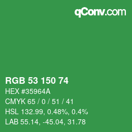 Farbcode: RGB 53 150 74 | qconv.com