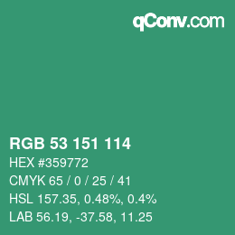 Color code: RGB 53 151 114 | qconv.com