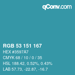 Color code: RGB 53 151 167 | qconv.com