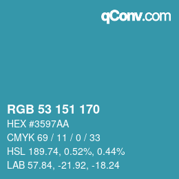 Color code: RGB 53 151 170 | qconv.com