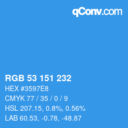 Color code: RGB 53 151 232 | qconv.com