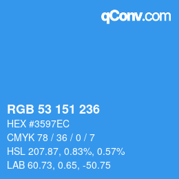 Color code: RGB 53 151 236 | qconv.com
