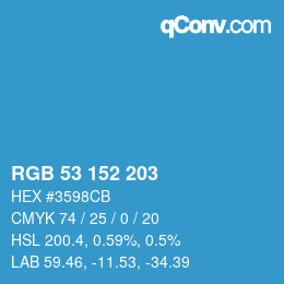 カラーコード: RGB 53 152 203 | qconv.com