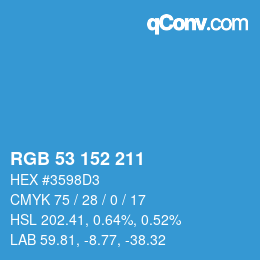 Color code: RGB 53 152 211 | qconv.com