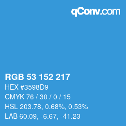 Color code: RGB 53 152 217 | qconv.com
