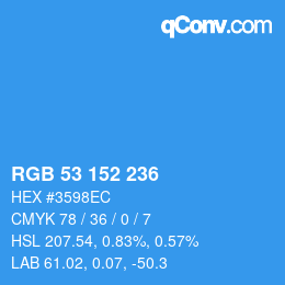 Color code: RGB 53 152 236 | qconv.com