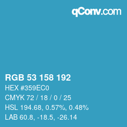 Color code: RGB 53 158 192 | qconv.com
