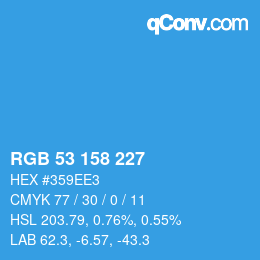 Color code: RGB 53 158 227 | qconv.com