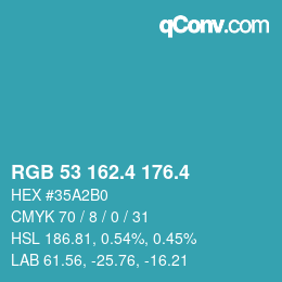 カラーコード: RGB 53 162.4 176.4 | qconv.com