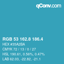 カラーコード: RGB 53 162.8 186.4 | qconv.com