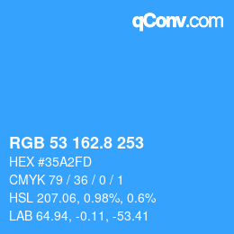 カラーコード: RGB 53 162.8 253 | qconv.com