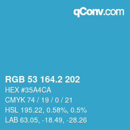 カラーコード: RGB 53 164.2 202 | qconv.com