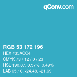 Color code: RGB 53 172 196 | qconv.com