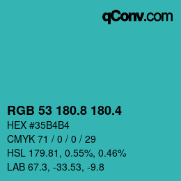 カラーコード: RGB 53 180.8 180.4 | qconv.com
