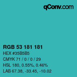 カラーコード: RGB 53 181 181 | qconv.com