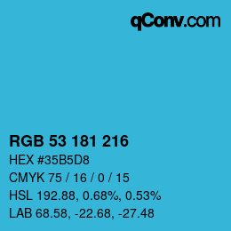 Color code: RGB 53 181 216 | qconv.com