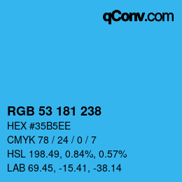 Color code: RGB 53 181 238 | qconv.com