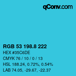 カラーコード: RGB 53 198.8 222 | qconv.com