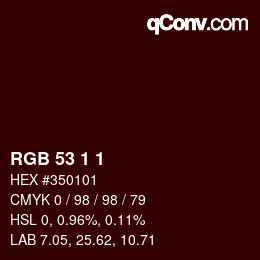 Color code: RGB 53 1 1 | qconv.com