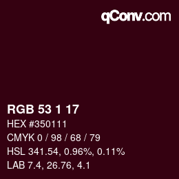 Color code: RGB 53 1 17 | qconv.com