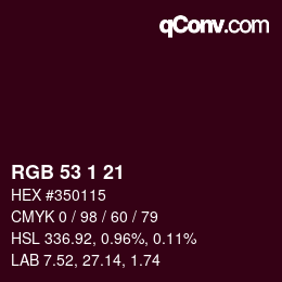 Color code: RGB 53 1 21 | qconv.com