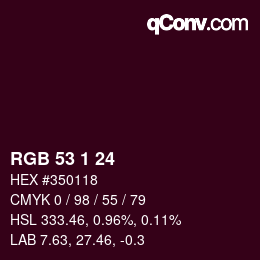 Color code: RGB 53 1 24 | qconv.com