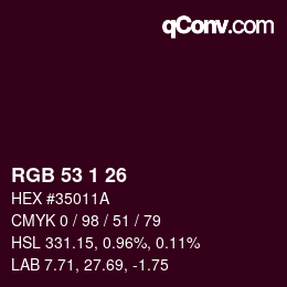 Color code: RGB 53 1 26 | qconv.com