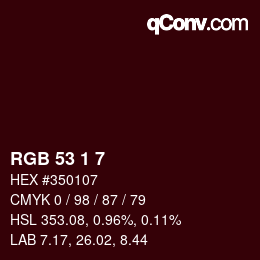 Farbcode: RGB 53 1 7 | qconv.com