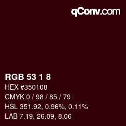 Color code: RGB 53 1 8 | qconv.com