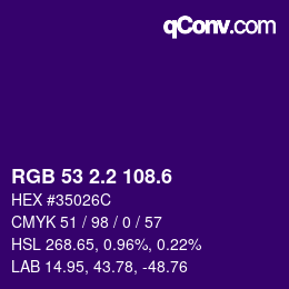 カラーコード: RGB 53 2.2 108.6 | qconv.com