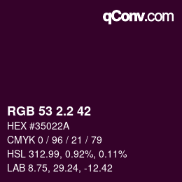 カラーコード: RGB 53 2.2 42 | qconv.com