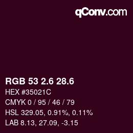カラーコード: RGB 53 2.6 28.6 | qconv.com