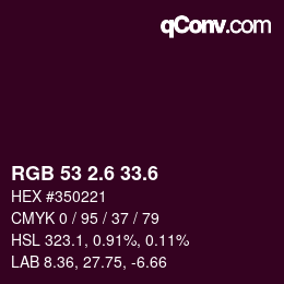 カラーコード: RGB 53 2.6 33.6 | qconv.com