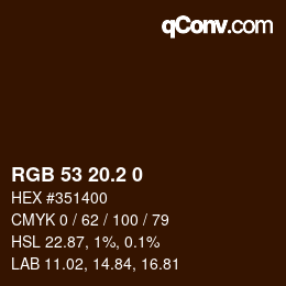 カラーコード: RGB 53 20.2 0 | qconv.com