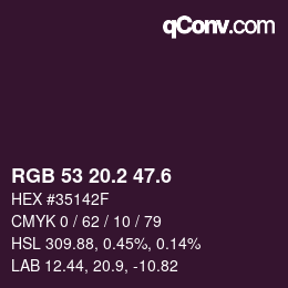 カラーコード: RGB 53 20.2 47.6 | qconv.com