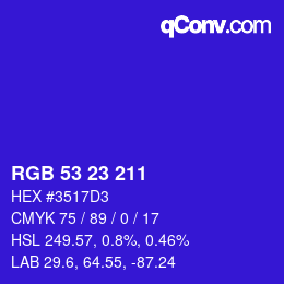 Color code: RGB 53 23 211 | qconv.com
