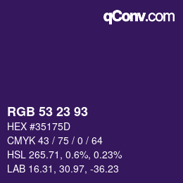 カラーコード: RGB 53 23 93 | qconv.com