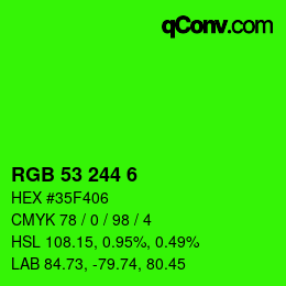 Color code: RGB 53 244 6 | qconv.com