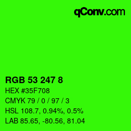Color code: RGB 53 247 8 | qconv.com