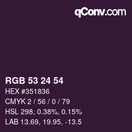カラーコード: RGB 53 24 54 | qconv.com