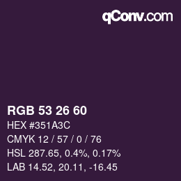 カラーコード: RGB 53 26 60 | qconv.com