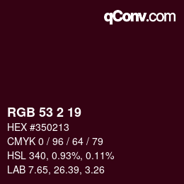 Color code: RGB 53 2 19 | qconv.com