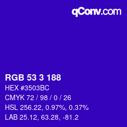 Código de color: RGB 53 3 188 | qconv.com